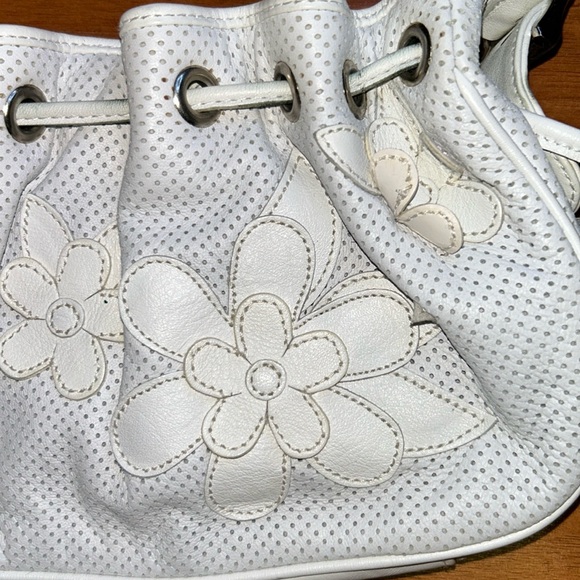Isabella Fiore Perforated Leather Bag with 3D Flowers - Picture 3 of 11